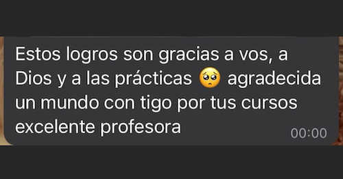 Mensaje de una alumna