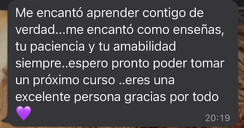 Mensaje de una alumna